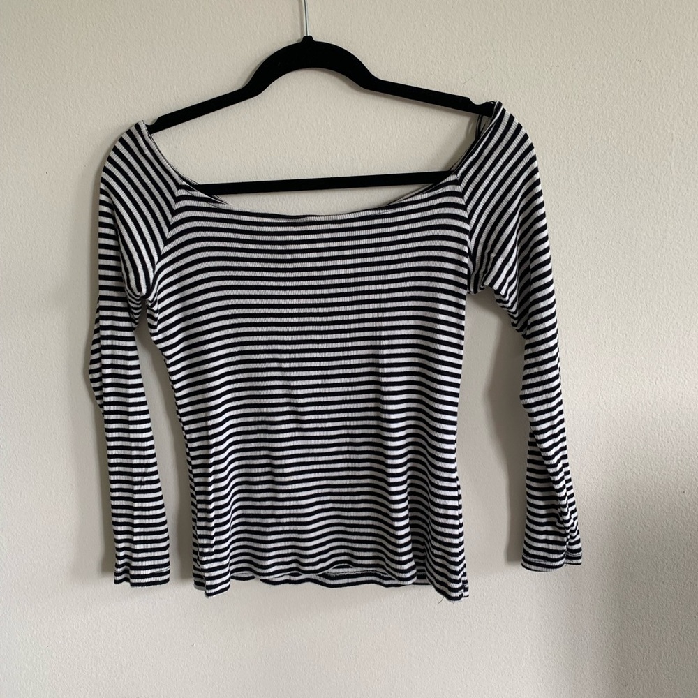 Stripped Off Shoulder Top